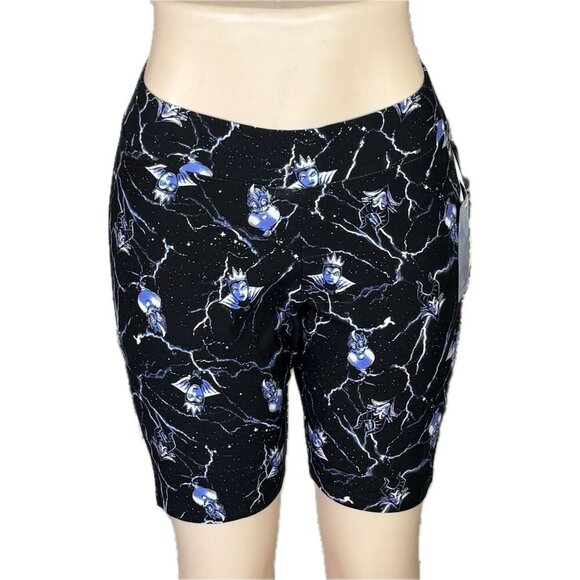 Disney XL Black Villains Graphic Elastic Waistband Cotton Stretch Bike Shorts - Picture 2 of 6